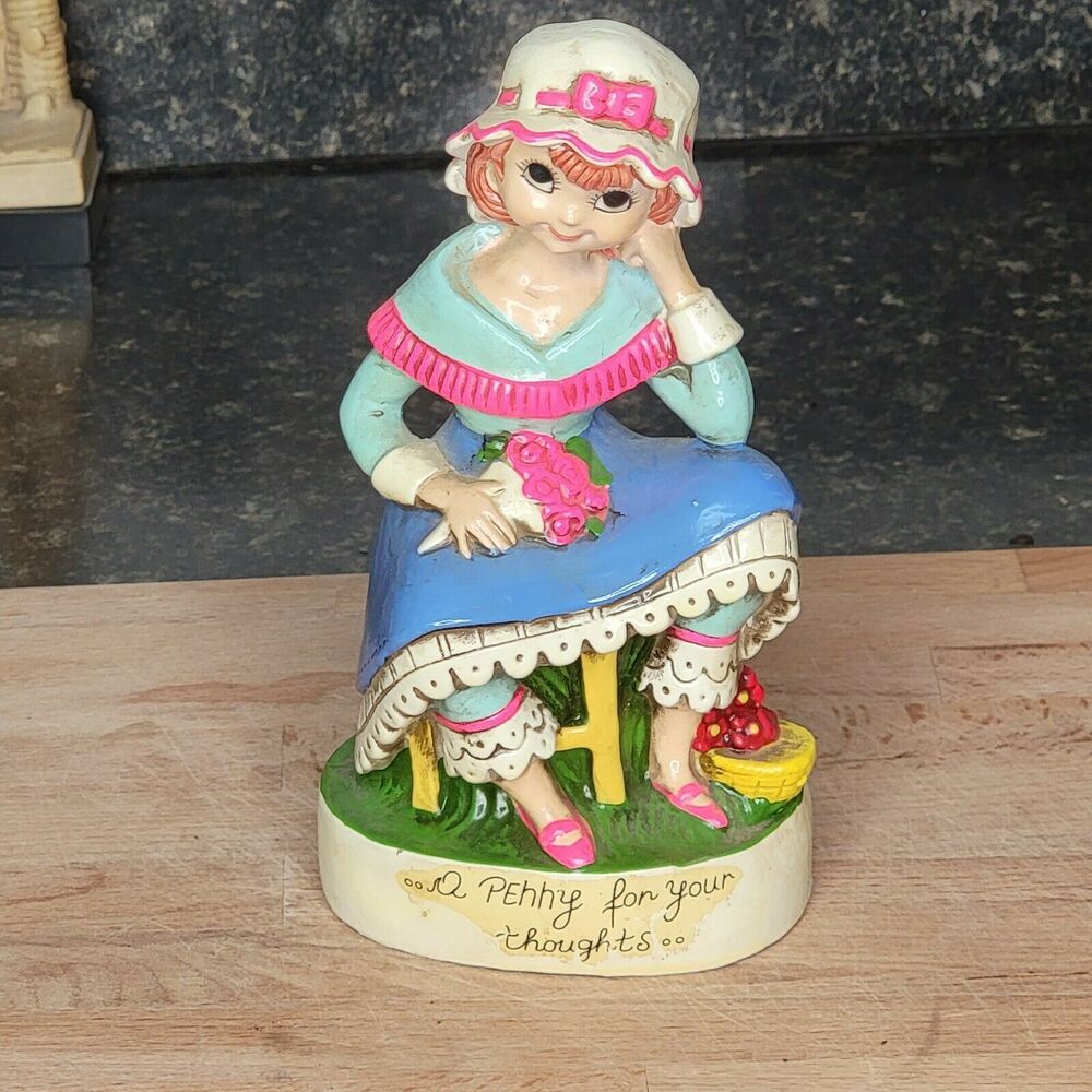 Earl Bernard 1960's Vintage Piggy Bank A Penny For Your Thoughts